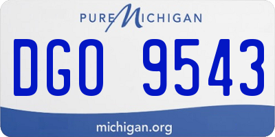 MI license plate DGO9543
