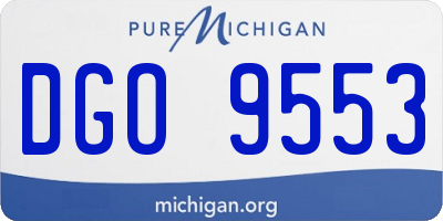 MI license plate DGO9553