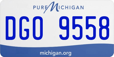 MI license plate DGO9558