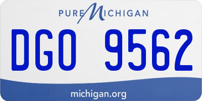MI license plate DGO9562