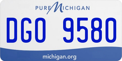 MI license plate DGO9580
