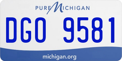 MI license plate DGO9581