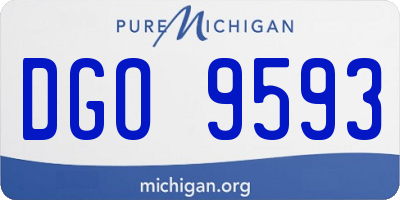MI license plate DGO9593