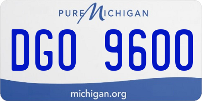 MI license plate DGO9600