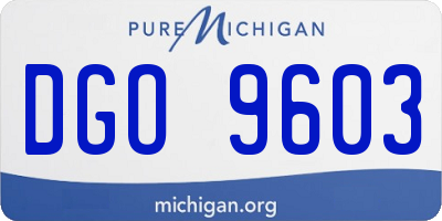MI license plate DGO9603