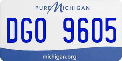 MI license plate DGO9605
