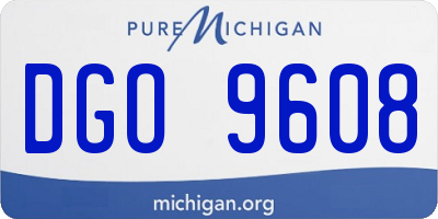 MI license plate DGO9608