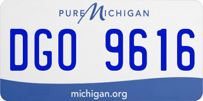 MI license plate DGO9616