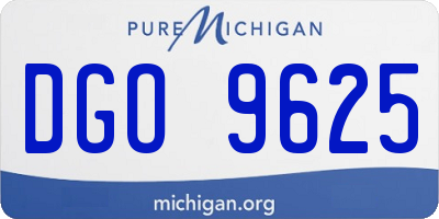 MI license plate DGO9625