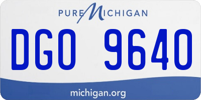 MI license plate DGO9640