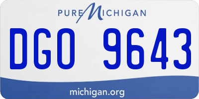 MI license plate DGO9643