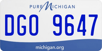MI license plate DGO9647