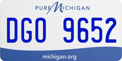 MI license plate DGO9652