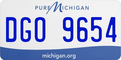 MI license plate DGO9654