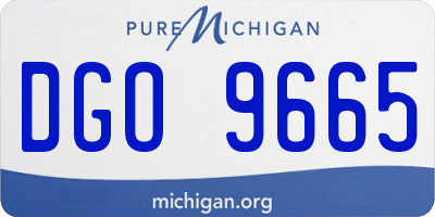MI license plate DGO9665