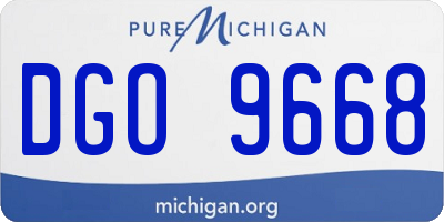 MI license plate DGO9668