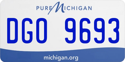 MI license plate DGO9693
