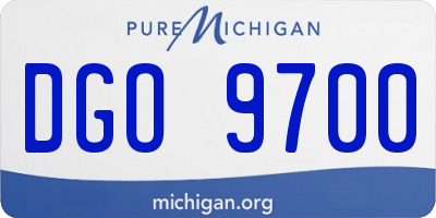 MI license plate DGO9700