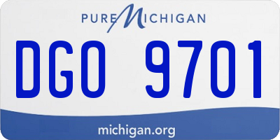 MI license plate DGO9701