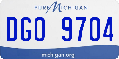 MI license plate DGO9704