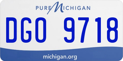 MI license plate DGO9718