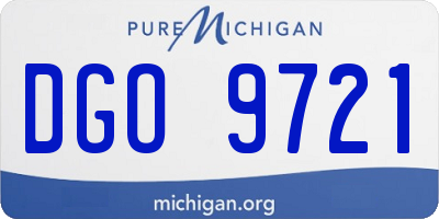MI license plate DGO9721