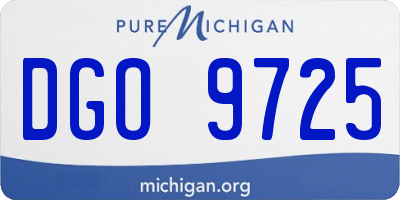 MI license plate DGO9725