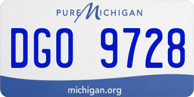 MI license plate DGO9728