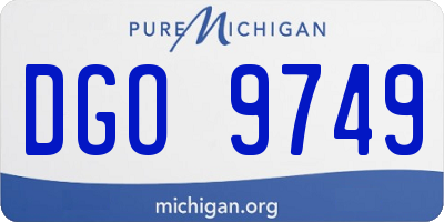 MI license plate DGO9749