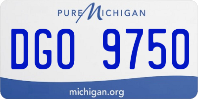 MI license plate DGO9750