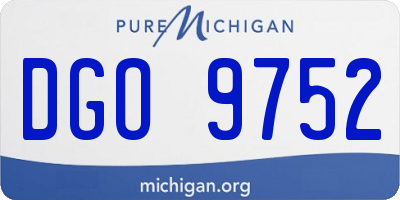 MI license plate DGO9752