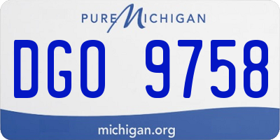 MI license plate DGO9758