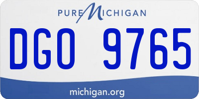 MI license plate DGO9765