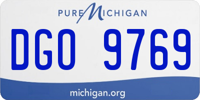 MI license plate DGO9769