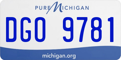 MI license plate DGO9781
