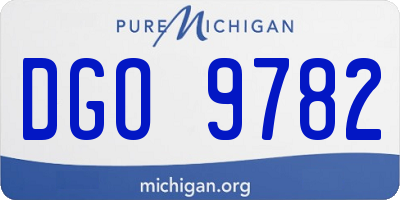MI license plate DGO9782