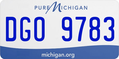 MI license plate DGO9783