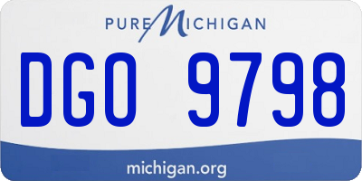 MI license plate DGO9798