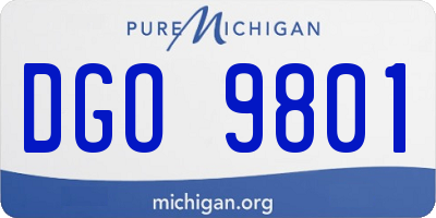 MI license plate DGO9801