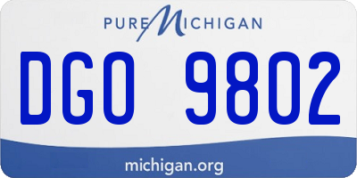 MI license plate DGO9802
