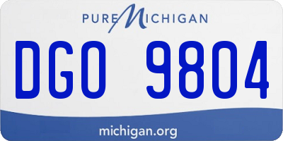 MI license plate DGO9804