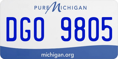 MI license plate DGO9805
