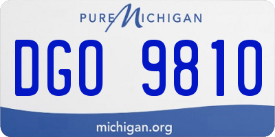 MI license plate DGO9810