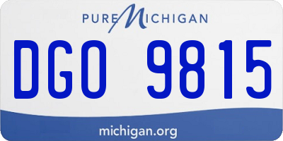MI license plate DGO9815