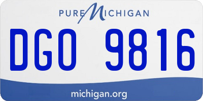 MI license plate DGO9816