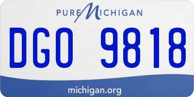 MI license plate DGO9818