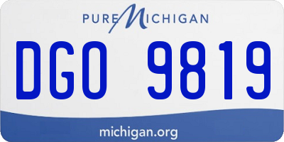 MI license plate DGO9819