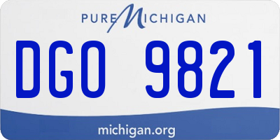 MI license plate DGO9821