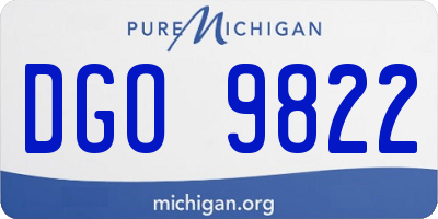 MI license plate DGO9822