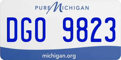 MI license plate DGO9823